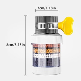 Taicols 4 Piezas Filtro de agua para grifo, filtro de boquilla de grifo giratorio de 360°, filtro de grifo, rociador de filtro, filtro doméstico de eliminación de carbón activado