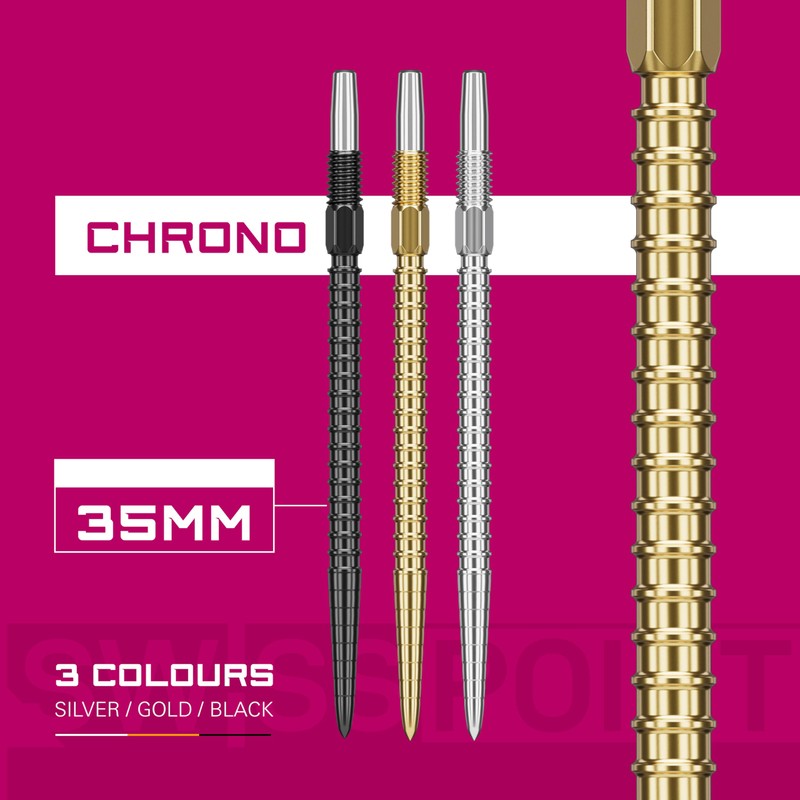 Target Darts Swiss Point Chrono Dart Tips, Pack of 3,