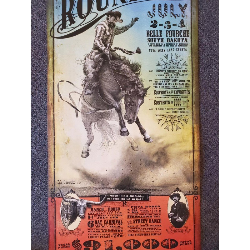 Belle Fourche Black Hills Round Up Rodeo poster art by
