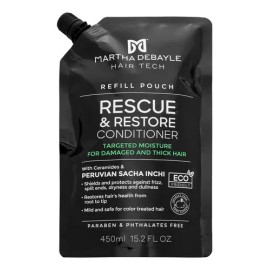 MARTHA DEBYALE HAIR TECH Rescue & Restore Acondicionador Doypack. Restauración, con Sacha Inchi Peruano, 450 ml.