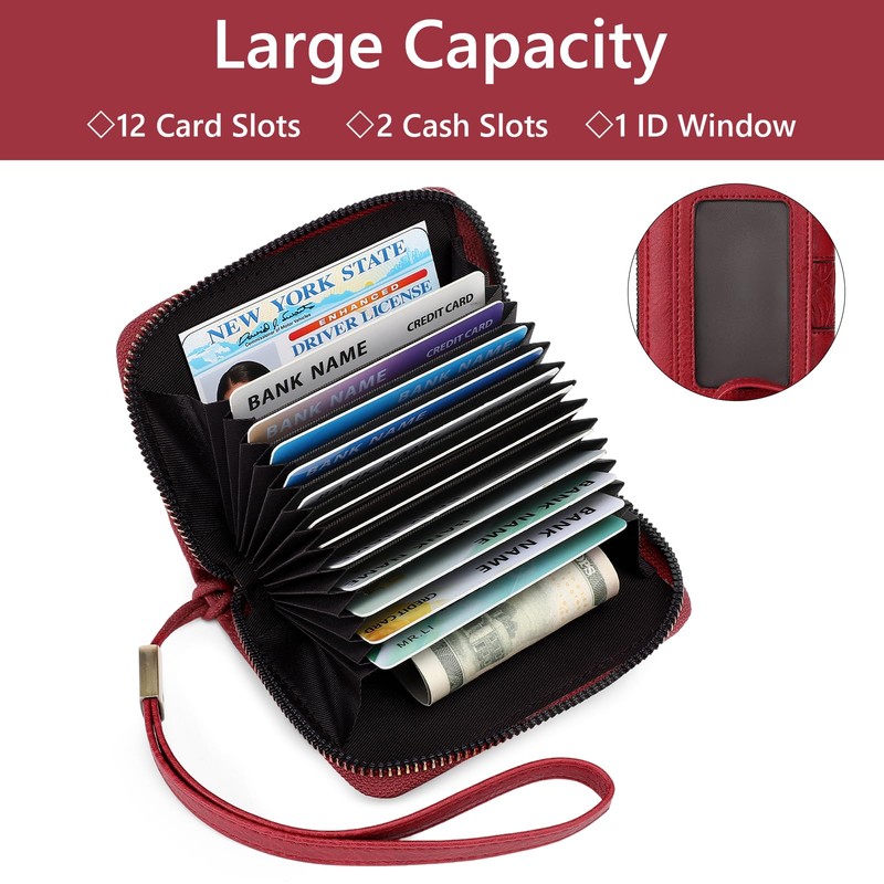 SENDEFN Card Holder Wallet for Women, Small RFID Blocking Card