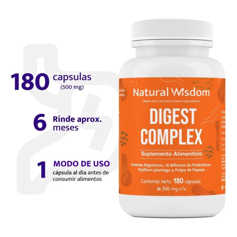 Digest Complex Enzimas Digestivas Probiticos Mejora Digestin, Reduce Inflamacin y