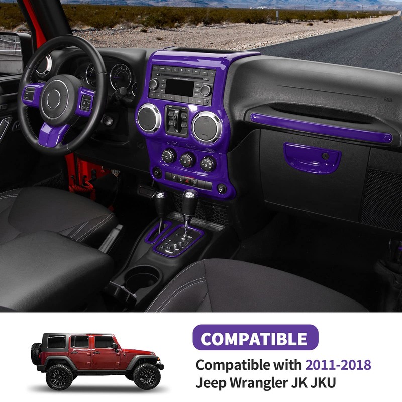 SQQP 10PCS Full Set Interior Trim Kit for 2011-2018 Jeep