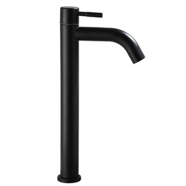 CENPEK Stainless Steel Basin Mixer Tap Single Lever Tap with Cold Surface Elegant Retro Design Black Matt Bathroom Tap (L)