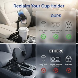 Adjustable Cup Holder Phone Mount with 360° Rotation