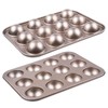 Yomvzake Donut Hole Baking Pan Set of 2, Mini Round