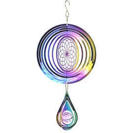 UOUDIO Stainless Steel Wind Spinner- 3D Indoor Outdoor Garden Decoration Crafts Ornaments (Dreamcatcher)