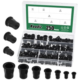 Keadic 250Pcs M3 M4 M5 M6 M8 M10 M12 Rivet Nut Assortment Set, Carbon Steel Zinc-Plated Flat Head Threaded Insert Nut Thread Half Hexagonal Rivnut Nutsert Fasteners for Construction Industrial