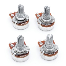 Xuxing 4PCS Mini Guitar Potentiometer Audio Volume Taper Pots for Fender Stratocaster Telecaster Guitar Bass Replacement (A500K, Short 15mm Shaft)