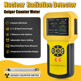 Nuclear Radiation Meter Geiger Counter, BTMETER Radioactive Detector Detect Beta Gamma X-Ray CPM Level w/Alarm, Handheld Radiation Dosimeter LCD Display BT-886A