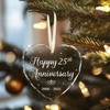 25th Anniversary Crystal Ornament，Wedding Gift for Parents,Couple，Wife or Husband，Christmas Heart