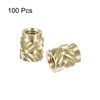 Sourcing Map Knurled Insert Nuts, 100pcs M3 x 6mm L