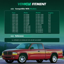 Front Windshield Wiper Motor Compatible for 1989-1993 for Chrysler for Dynasty, Wiper Motor Replacement WPM387,55155043,601-301,85-387,AA140387,4—Pin