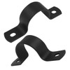 12Pcs Black Pipe Strap, 1 Inch Metal Pipe Clamp Rigid