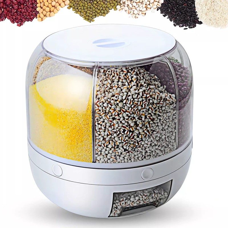 Baum Brothers Dispensador De Semillas Y Cereales Giratorio 6 Espacios