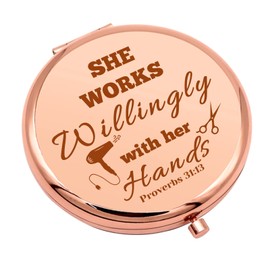 Hairdresser Gift for Women Hair Stylist Gifts Appreciation Gift Compact Mirror Hair Dresser Gift Idea Salon Gifts for Women Folding Makeup Mirror for Barber Esthetician Cosmetology Graduation Gifts