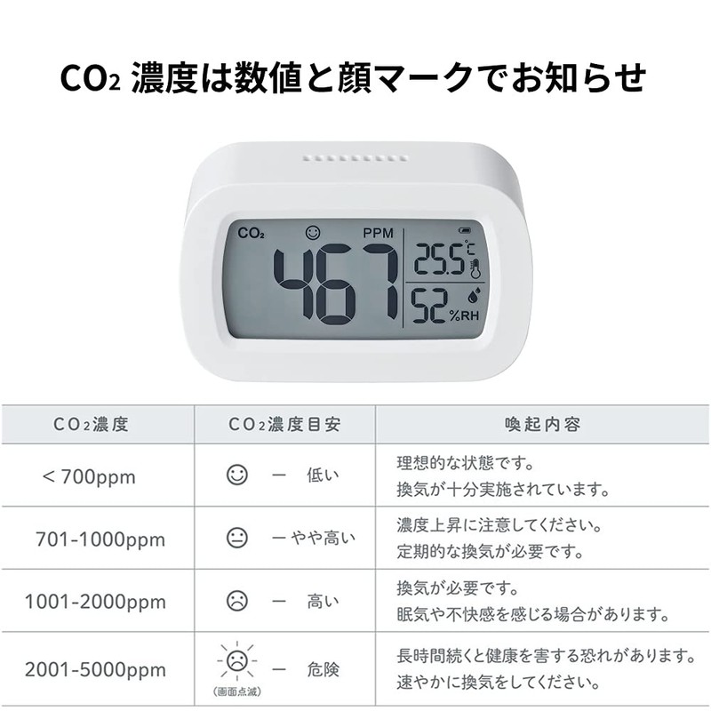 King Jim Desktop CO2 Monitor CD10 White