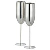 Oak & Steel - 2 Silver Champagne Flutes, 280ml -