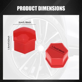 Lyxheth 20PCS Lug Nut Covers, Bolt Covers Caps, Auto Hub Screw Protector with Remover Tool, 17 mm Inner Hex Wheel Bolt Dust Caps Cover Decorative Car Accessories Universal for Most Cars (Red, 17mm)