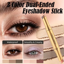 6 Colors Dual 3-Color Gradient Eyeshadow Stick,Metallic Cream Eye Shadow