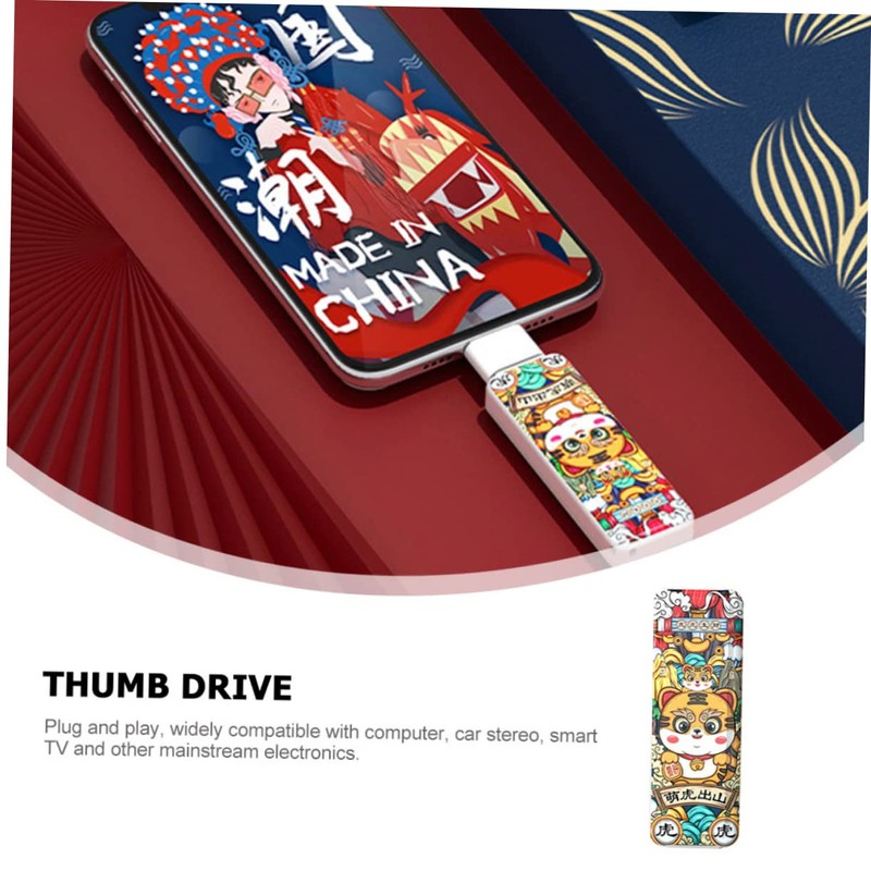 TEHAUX 32Gb USB Drive Flash Drive with Buckle Ring Creative