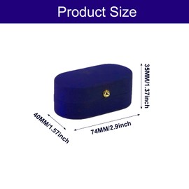 1Pcs Oval Velvet Ring Box Wedding Velvet Double Slots Ring Box,Velvet Ring Box Bearer Vintage Ring Classic Jewelry Storage Box,Velvet Ring Earring Box Wedding Ring Boxes for Ceremony Men and Women