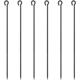 Rebar Stakes 48 Inch 1/2 Inch Diameter Heavy Duty Metal Tree Spikes 6Pcs, Garden Rope Fence Stake for Creating a Rope Border Around Flower Beds, Fence, Trees, Garden Paths, Walkways, Fountains (Black)