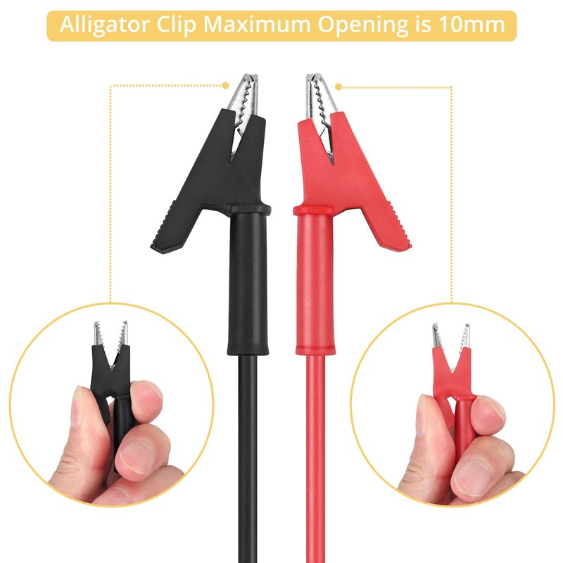 AMTOVL Double Ended Alligator Clips 5 PCS 15A Test Lead