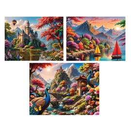 Bits and Pieces - Value Set of 3-300 Piece Jigsaw Puzzles for Adults with Large Pieces, Bulk Puzzles with Majestic Landscapes - Puzzle Packs for Adults, Puzzles Bulk Bundle - Puzzle Size: 18" x 24"