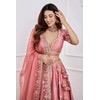 TRENDMALLS Satin Embroidery Sequence Work Lehenga Choli Unstitch Blouse with