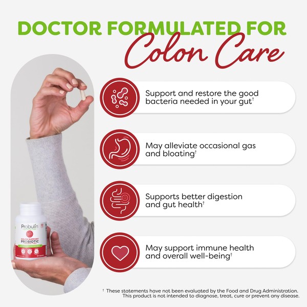 Probulin Probulin Colon Support Probiotic Supplement, Daily Gut, Digestive, and