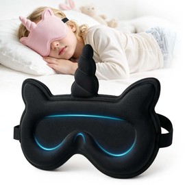 Kids Sleep Mask, Contoured 3D Sleeping Eye Mask for Kids - Unicorn Design