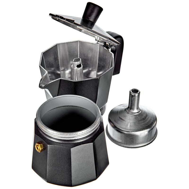 Monix Vitro Noir Espressokocher aus Aluminium 3 tassen