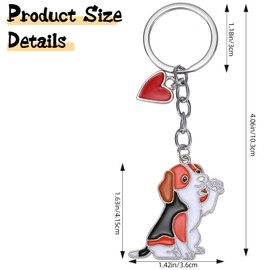 HUAAPLEGO Cute Pets Dog Keychain Portable Metal Puppy Key rings Cocker Dog Themed Party Favors Car keychains Bag Charms Purse Decoration