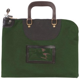 Forest Green Fire Resistant Locking Bag - 15W x 11H - Bank Bag