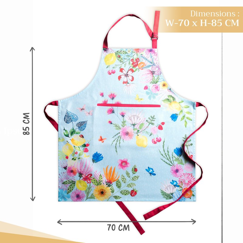 Maison d'Hermine 100% Cotton 1-Piece Kitchen Apron with Adjustable Neck