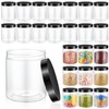 24 Pcs 16 oz Plastic Jars with Lids, Clear Storage