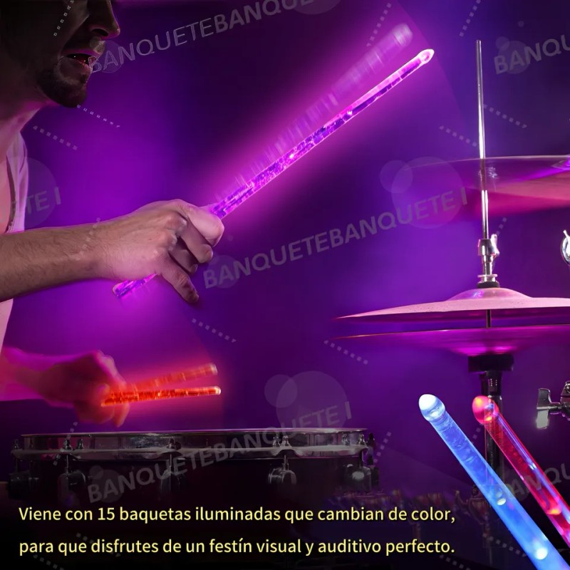 Baquetas Que Cambian De Color Con Luces Led,baquetas De Jazz