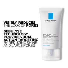 La Roche-Posay La Roche-Posay FACE MOISTURIZER, Effaclar Mat Mattifying Balancing Zinc for Oily or Acne prone Skin with Glycerin, Salicylic Acid. Anti Shine, Anti-Enlarged pores. Paraben-Free, Travel Size, 40ml