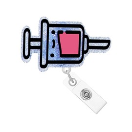 Abamilaka Nursse Phlebotomy Badge Reel Holder Clip Retractable for Nurses Cute Phlebotomist Nursing Funny RN CNA Badge Holder with Alligator Clip Acrylic Name Badge Clip Hospital Accessories CG127