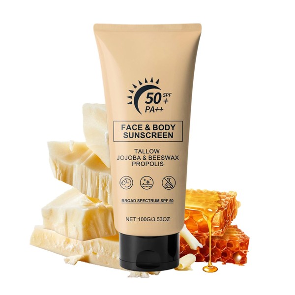 Tallow Sunscreen Face Cream SPF 50 – Natural Mineral SunCream