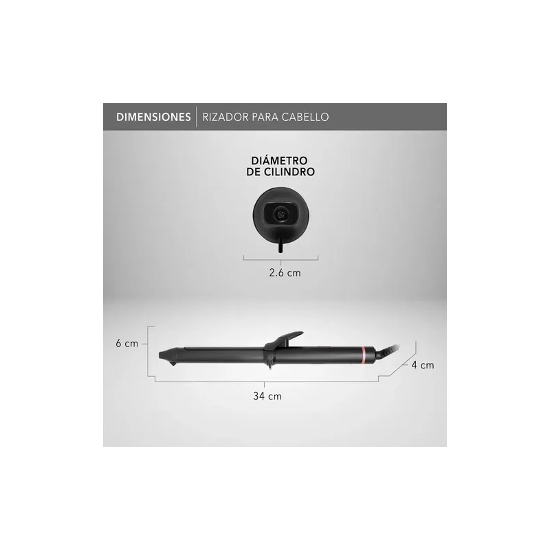 Rca Rizador De Cabello Rc-p9n Con Barril De Cerámica Negro