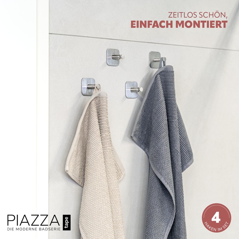 bremermann Bad-Serie PIAZZA - Handtuchhaken 4er-Sets (Tape)