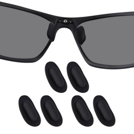 DROGO 3 Pairs Black Nose Pads for Eyeglass, Soft Silicone Eyeglasses Nosepads, Anti-Slip Push-in Nose Pads Nosepiece, Skin-Friendly