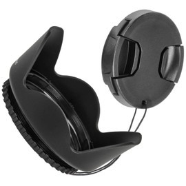 Universal 52 mm Lens Hood for Canon EF 55-200 mm 1: 4.5-5.6 II USM, EF 80-200 mm 1: 4.5-5.6 II Lens and Pro Lens Cap 5