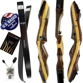 Southwest Archery Tigershark Takedown Recurve Bow – 62" Recurve Hunting Bow – Right & Left Hand – Draw Weights in 25-60 lbs – USA Based Company – Perfect for Beginner to Pro