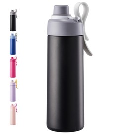 Fijinhom 18 oz Insulated Water Bottle with Handle, 304 Stainless Steel Double Wall Vacuum, Keep 24H Cold, Leak Proof, BPA-Free,with Lid & Non-Slip Bottom for Outdoor, Sports, Work, Travel (Black)