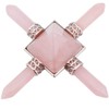 Nupuyai Energy Generator Pyramid 4 Points Rose Quartz Crystal Energy