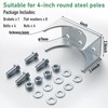 Zonon 4 Inch Round Post Adapter Brackets Galvanized Steel Post