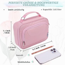 VX VONXURY Pencil Case, Large Capacity Pencil Case, Portable Pen Organiser with 2 Removable Layers, 54 Pieces, Pencil Cases for School, Office, College, Light Pink, Makeup Bag